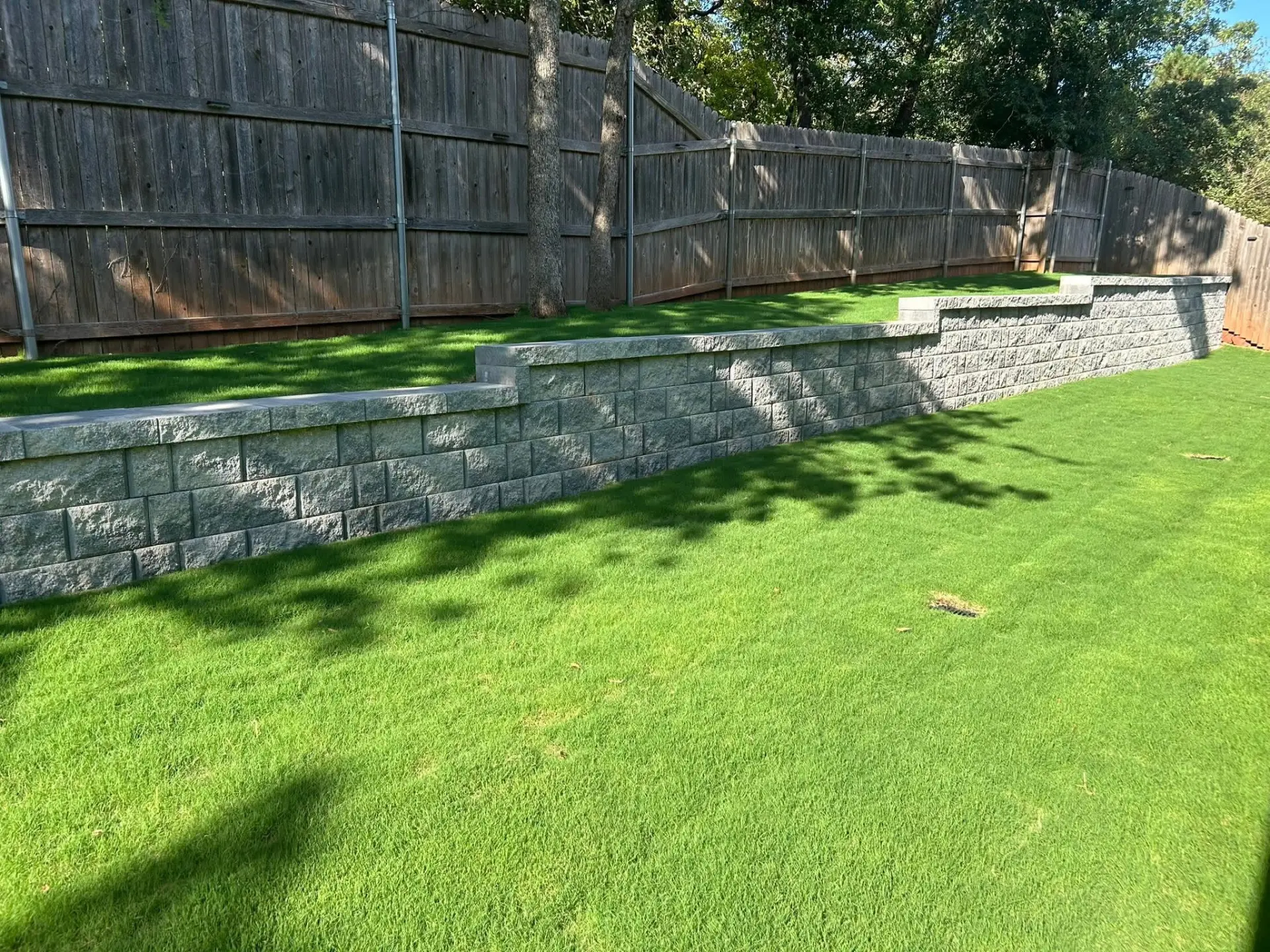 Tiered Backyard Retaining Wall — Retaining Walls in Edmond, OK