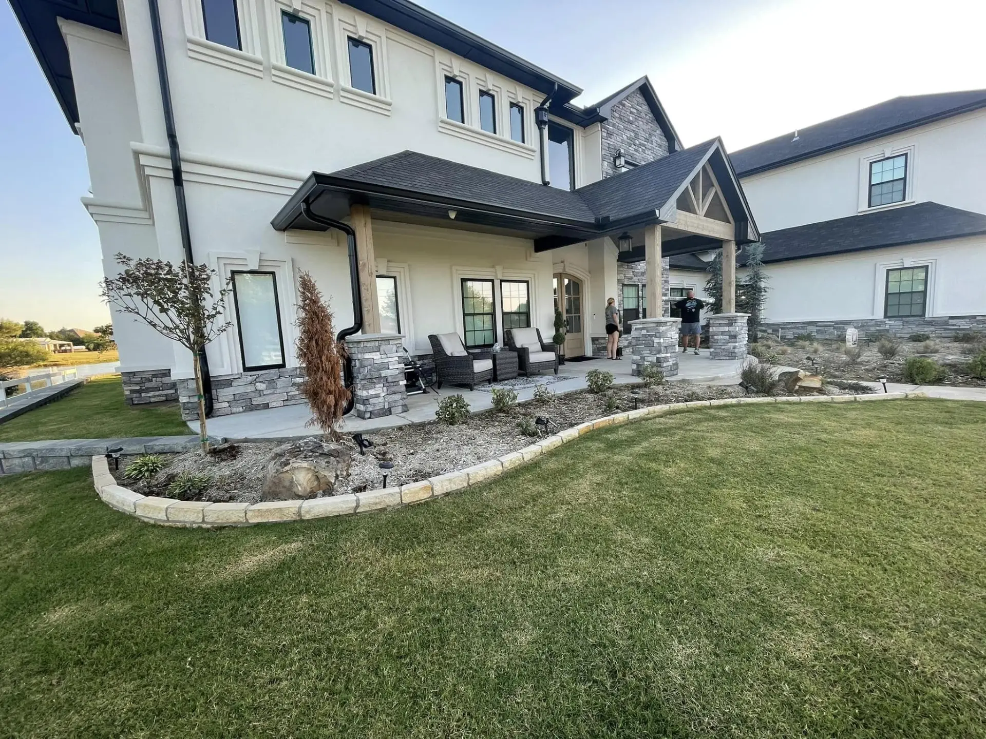 Front Entry Stone & Planting — Landscaping Design in Norman, OK